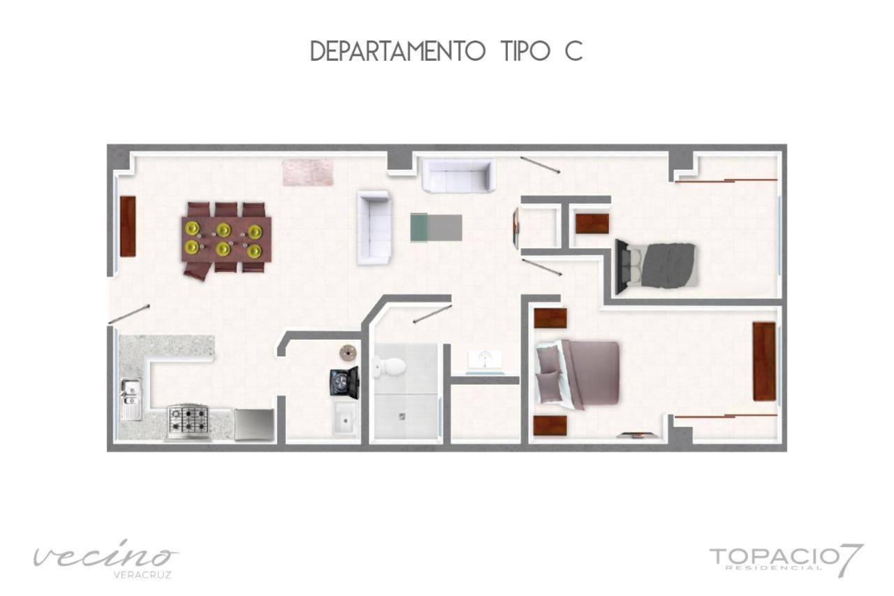 Apartamento Topacio7 Residencial Boca del Río Exterior foto