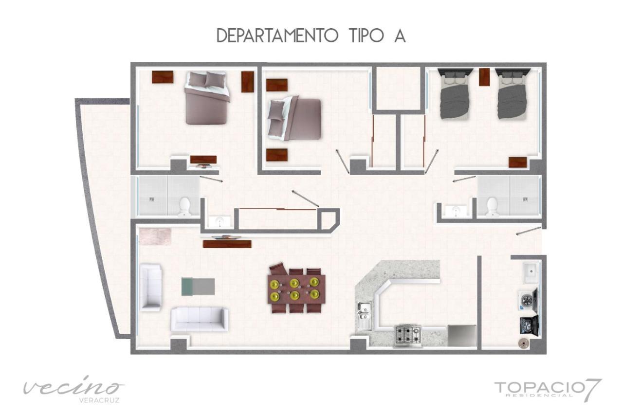 Apartamento Topacio7 Residencial Boca del Río Exterior foto